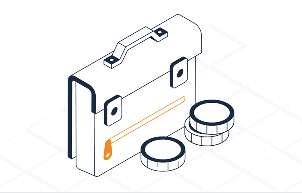 Aktentasche Mit Münzen