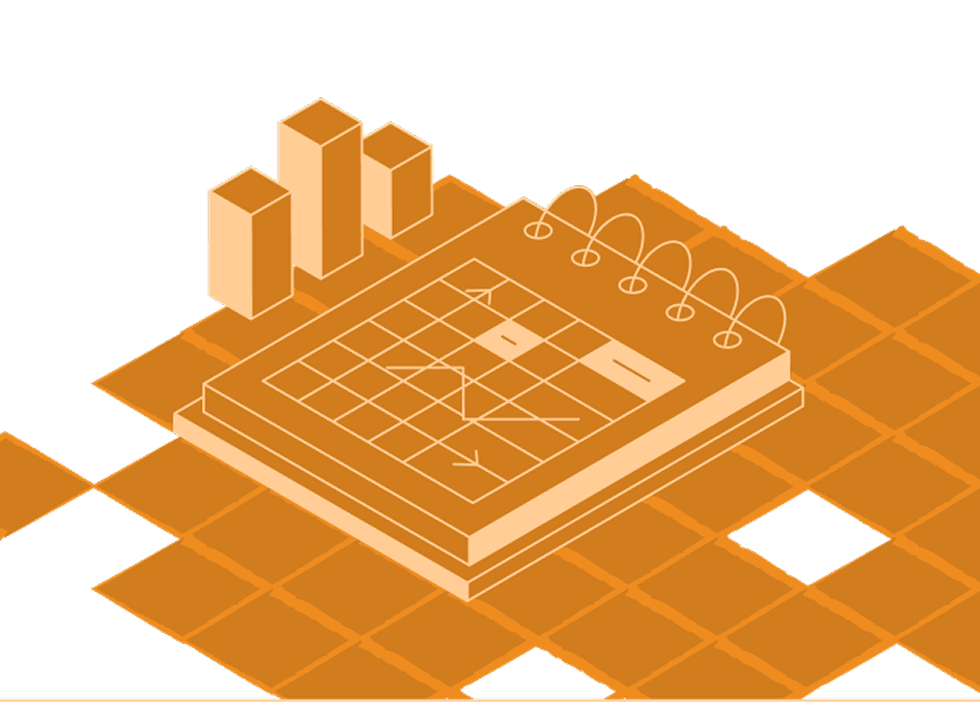 Spiralblock Mit Tabelle Und 3d Balkendiagramm