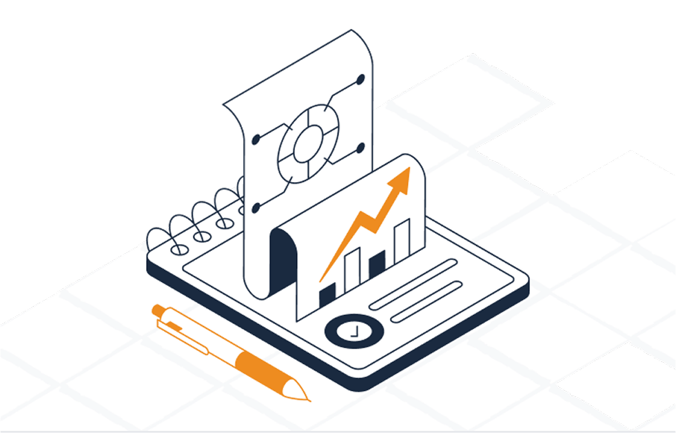 Tablet Mit Diagrammen, Aufwärtspfeil Und Stift