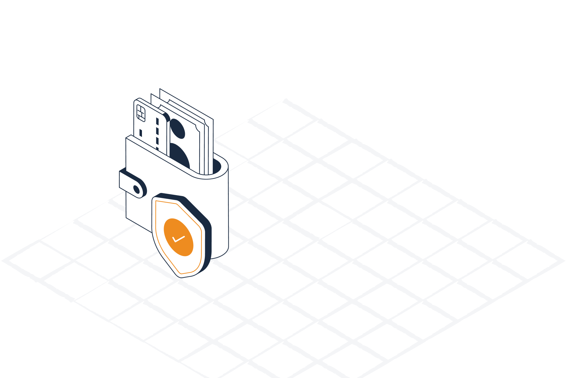 Geldbörse Mit Kreditkarten Und Sicherheitsschild Symbol