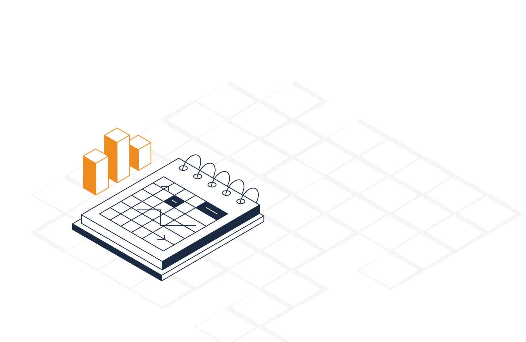 Spiralblock Mit Tabelle Und 3d Balkendiagramm