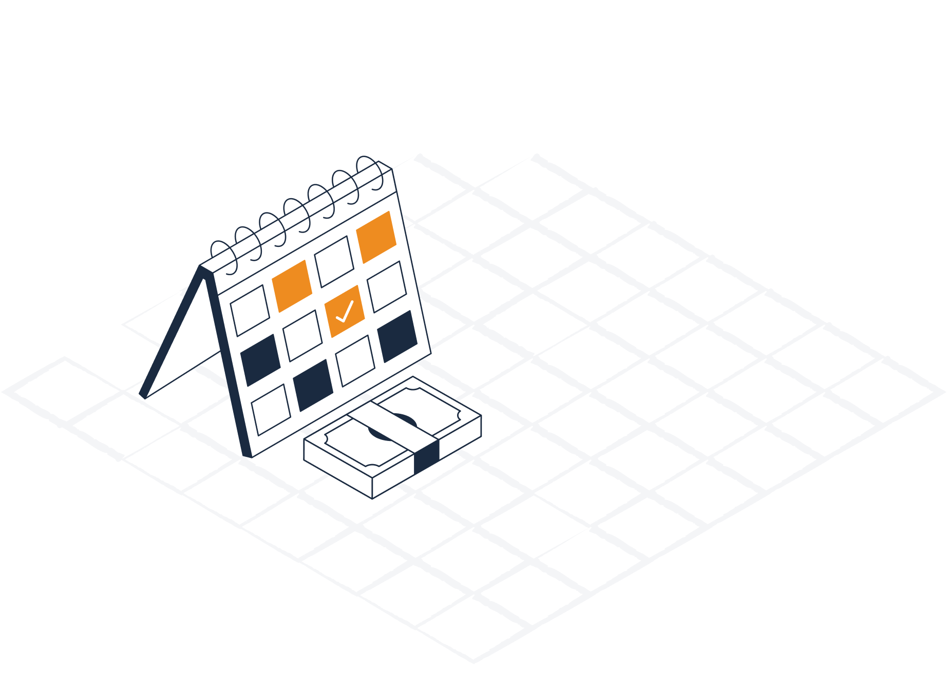 Tischkalender Mit Markierten Terminen Und Geldstapel